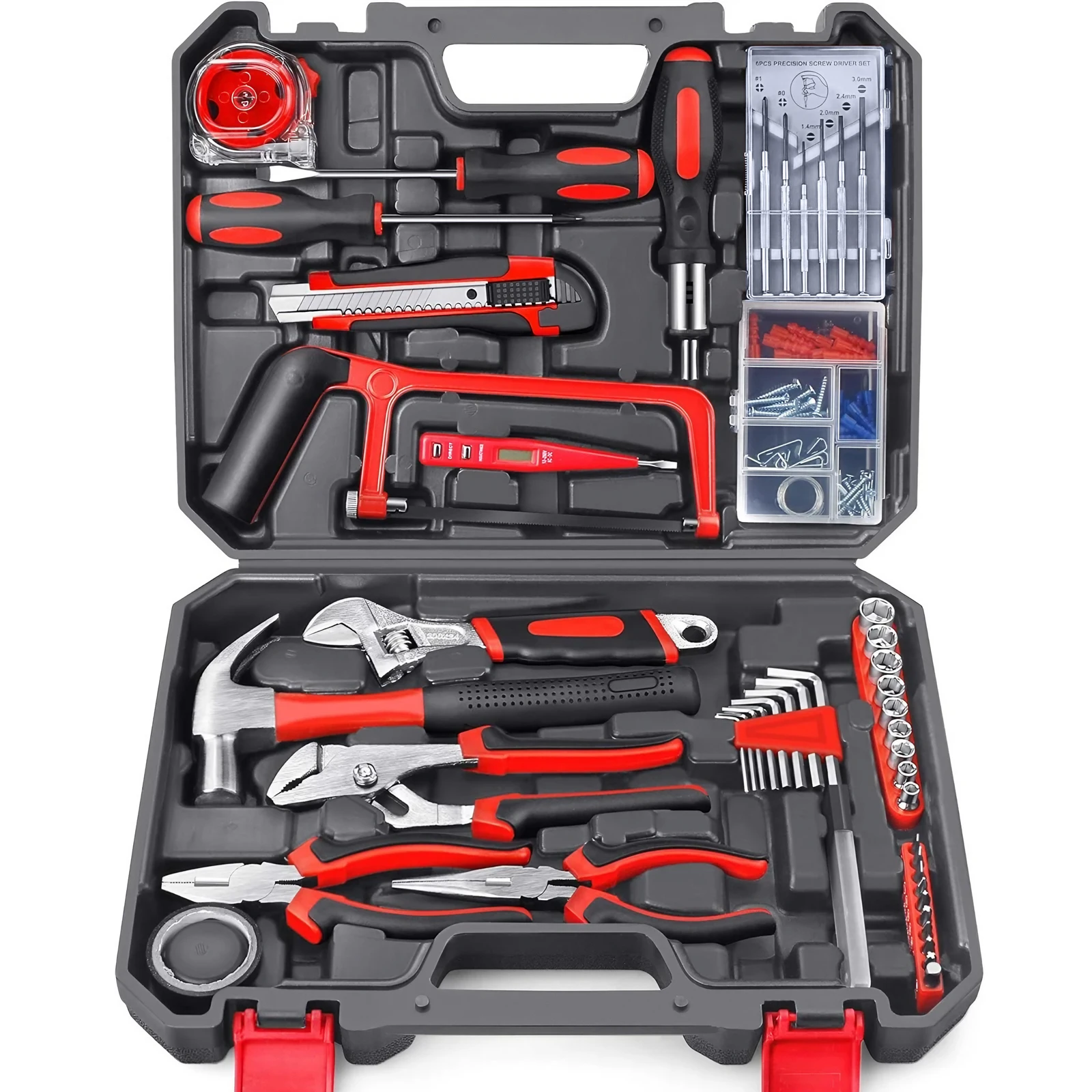 Power Tools Pink - طقم أدوات يدوية منزلية 39/45 قطعة،