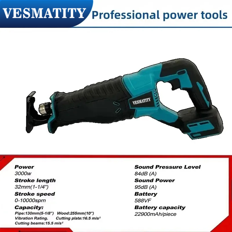 منشار ترددي لاسلكي بدون فرشاة، - مراجعة Reciprocating Saw Cordless وسعره