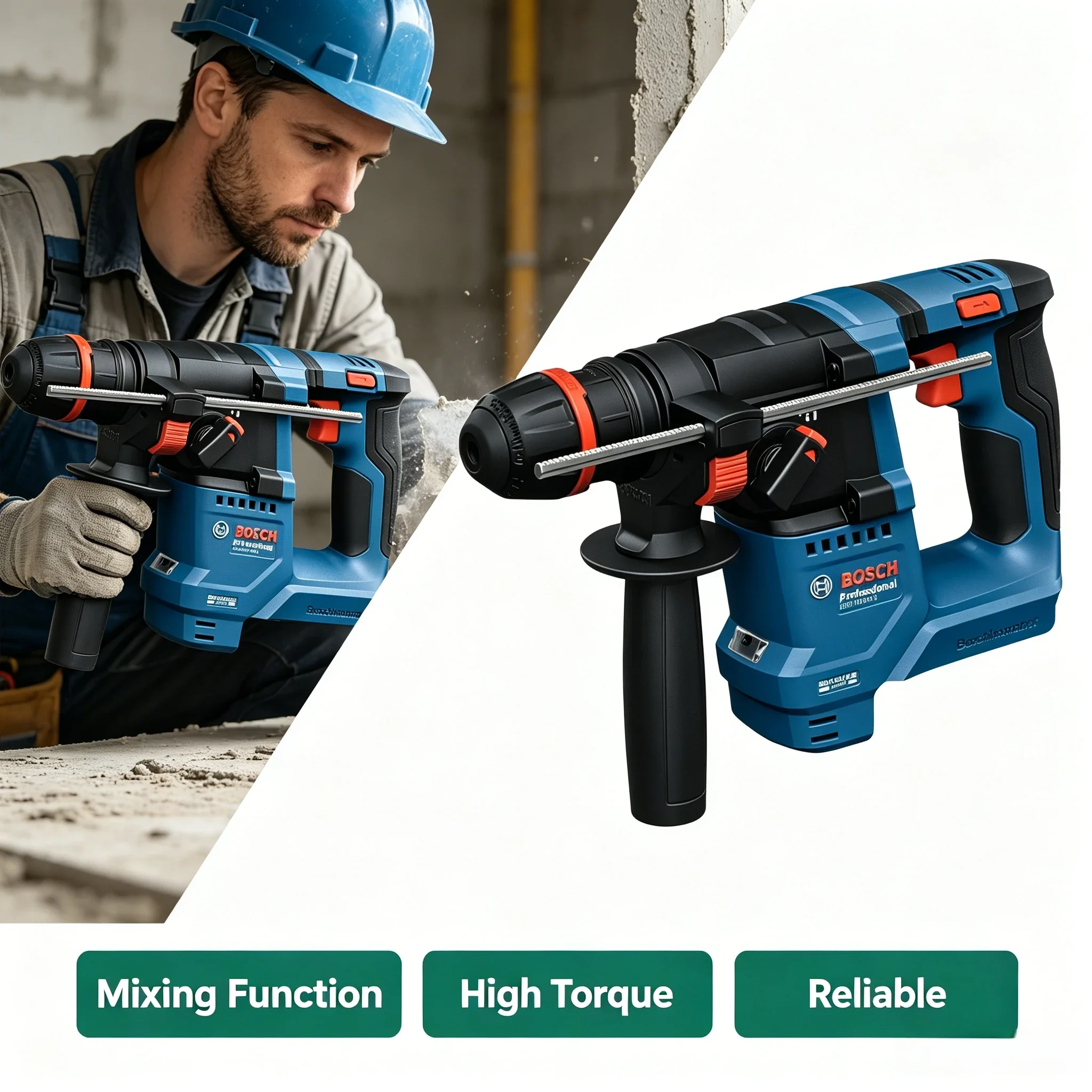مطرقة دوارة لاسلكية بدون فرشاة - مراجعة Power Tools Hammer وسعره