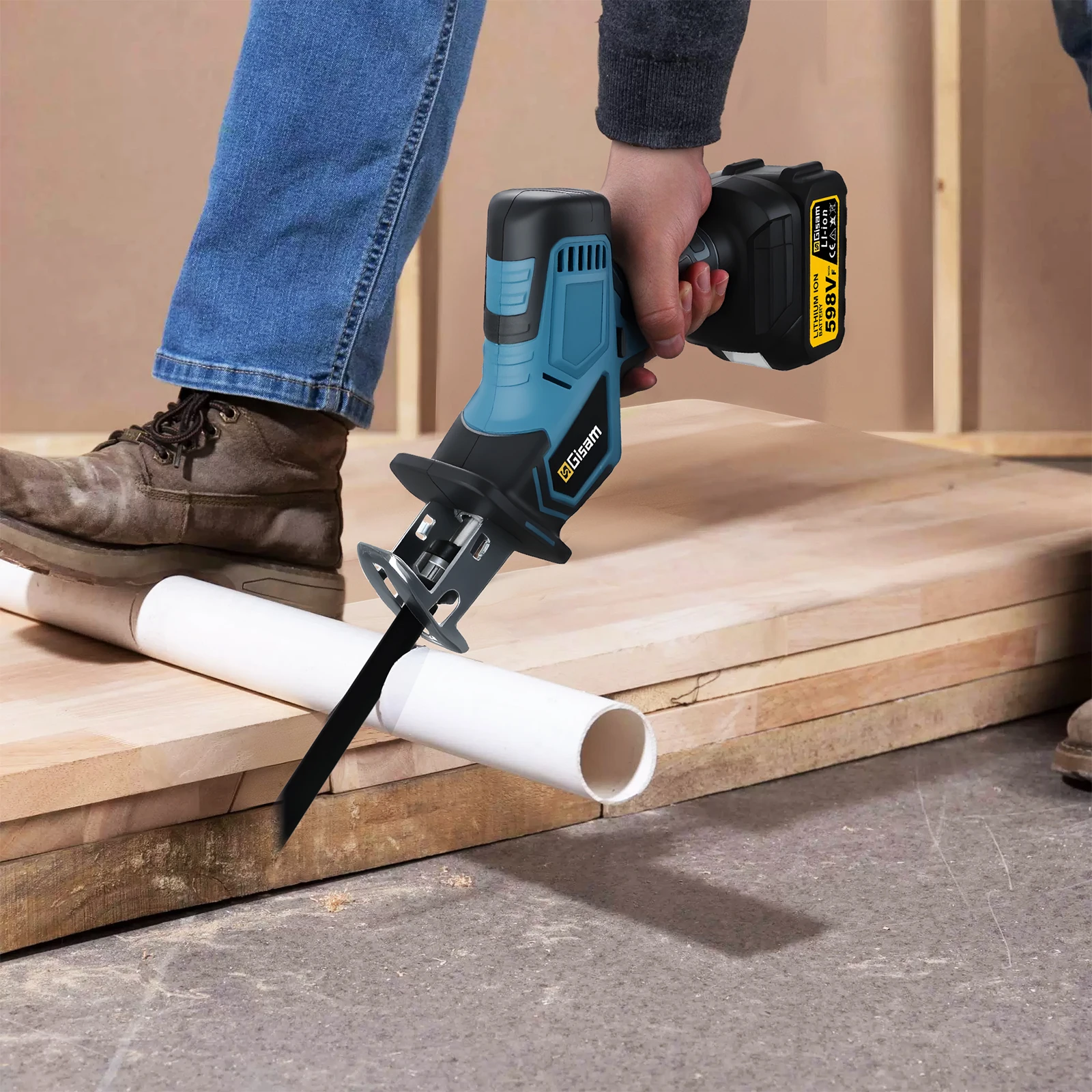 Gasam 3600 واط منشار ترددي بدو - مراجعة Reciprocating Saw Cordless وسعره